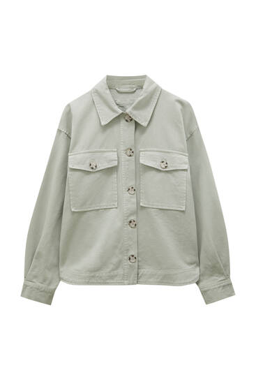 Short overshirt with pockets