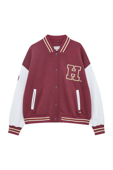 pull and bear burgundy jacket