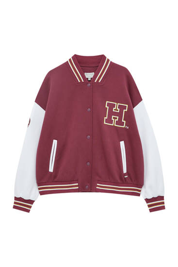 Harvard logo varsity bomber jacket