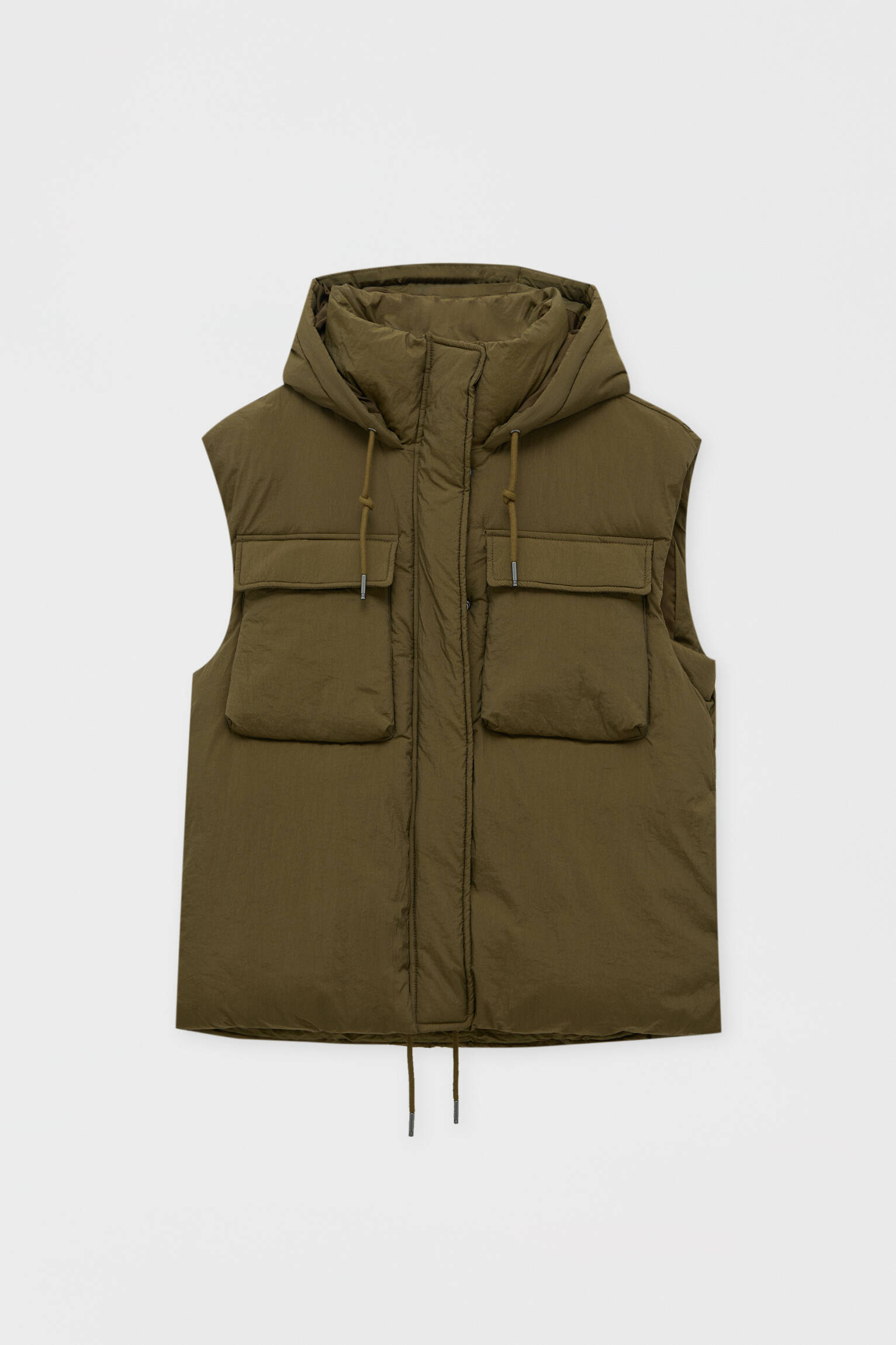 Pull \u0026 Bear - Chaleco acolchado capucha jareta
