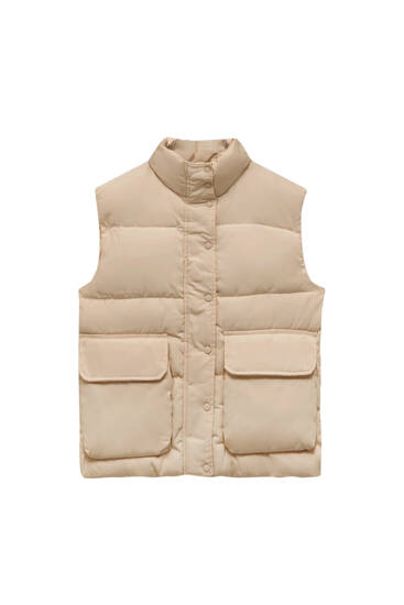 Quilted gilet with patch pockets