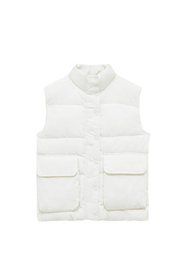 Quilted gilet with patch pockets