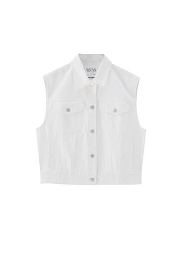 denim vest with pockets