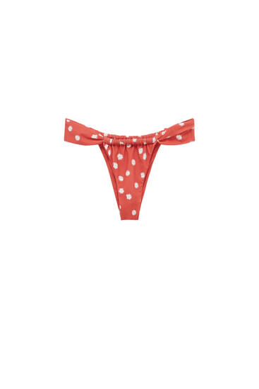 Red bikini bottoms with daisy print