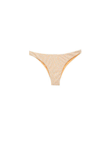 Orange bikini bottoms with floral print