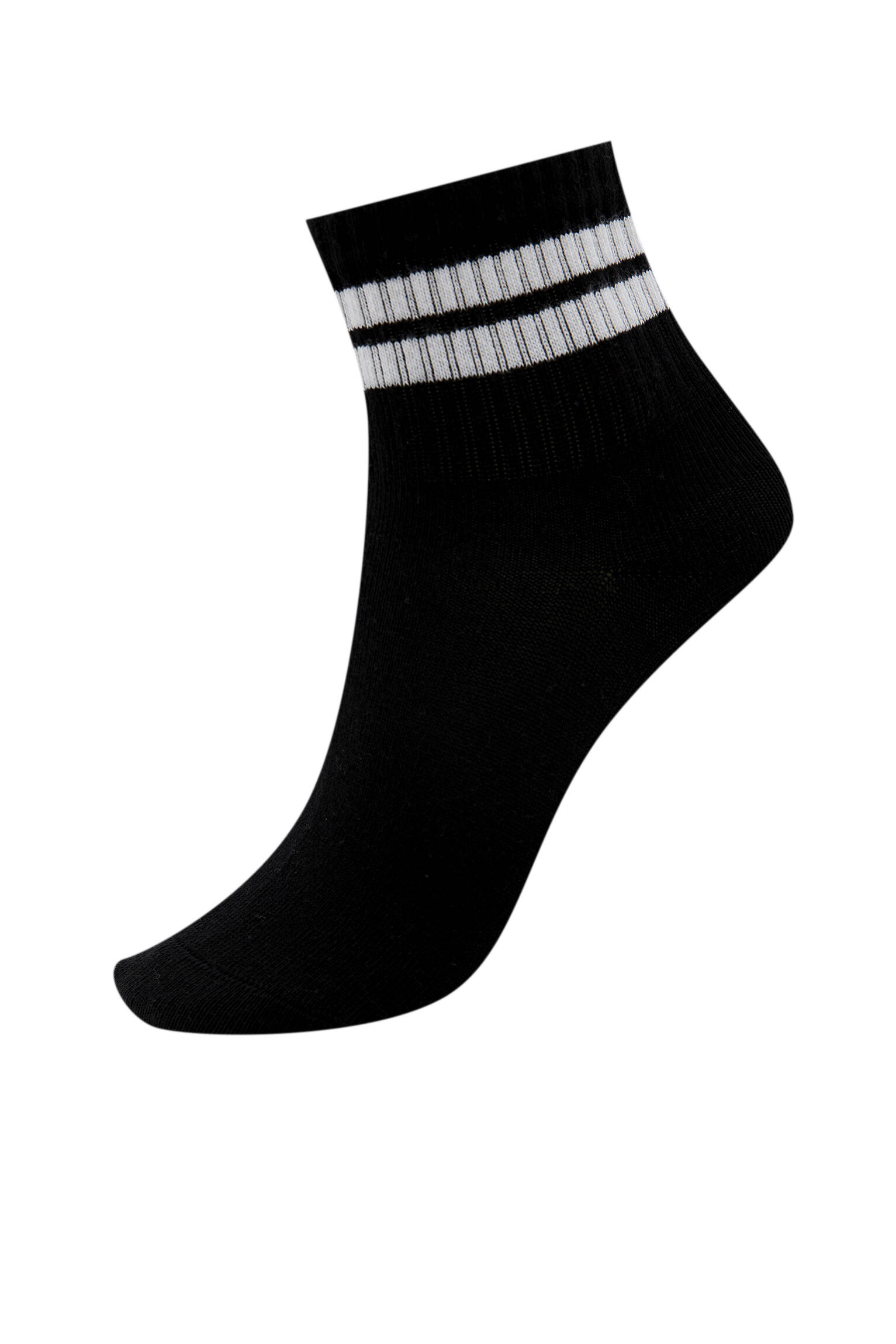 Спортивные носки с двумя полосами. Органический хлопок (не менее 75%). ЧЕРНЫЙ Pull & Bear