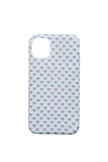 Smartphone case with all-over heart print