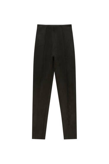 Basic faux suede trousers