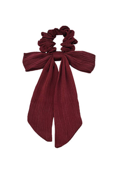Maroon ribbon scrunchie
