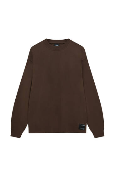 Oversize long sleeve T-shirt with label