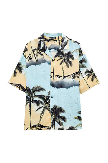 Blue palm tree shirt