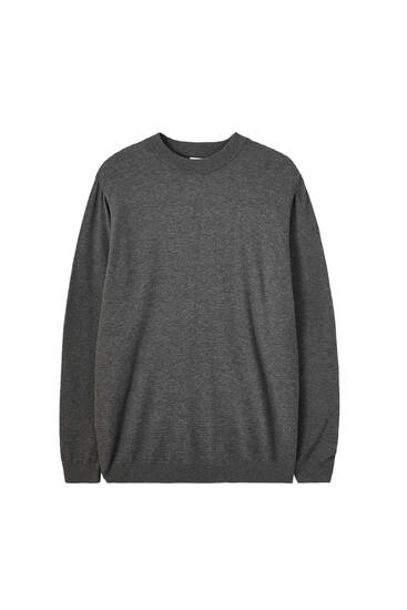 Basic high neck textured sweater