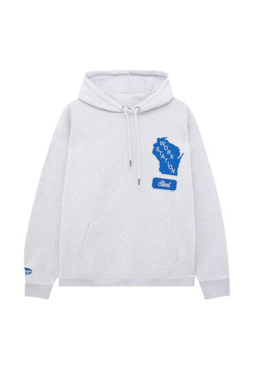 Contrast patch hoodie