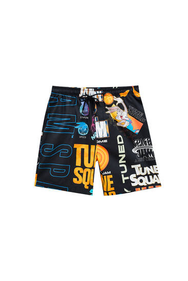 Black Space Jam Bermuda shorts