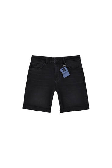 Basic slim fit comfort denim Bermuda shorts