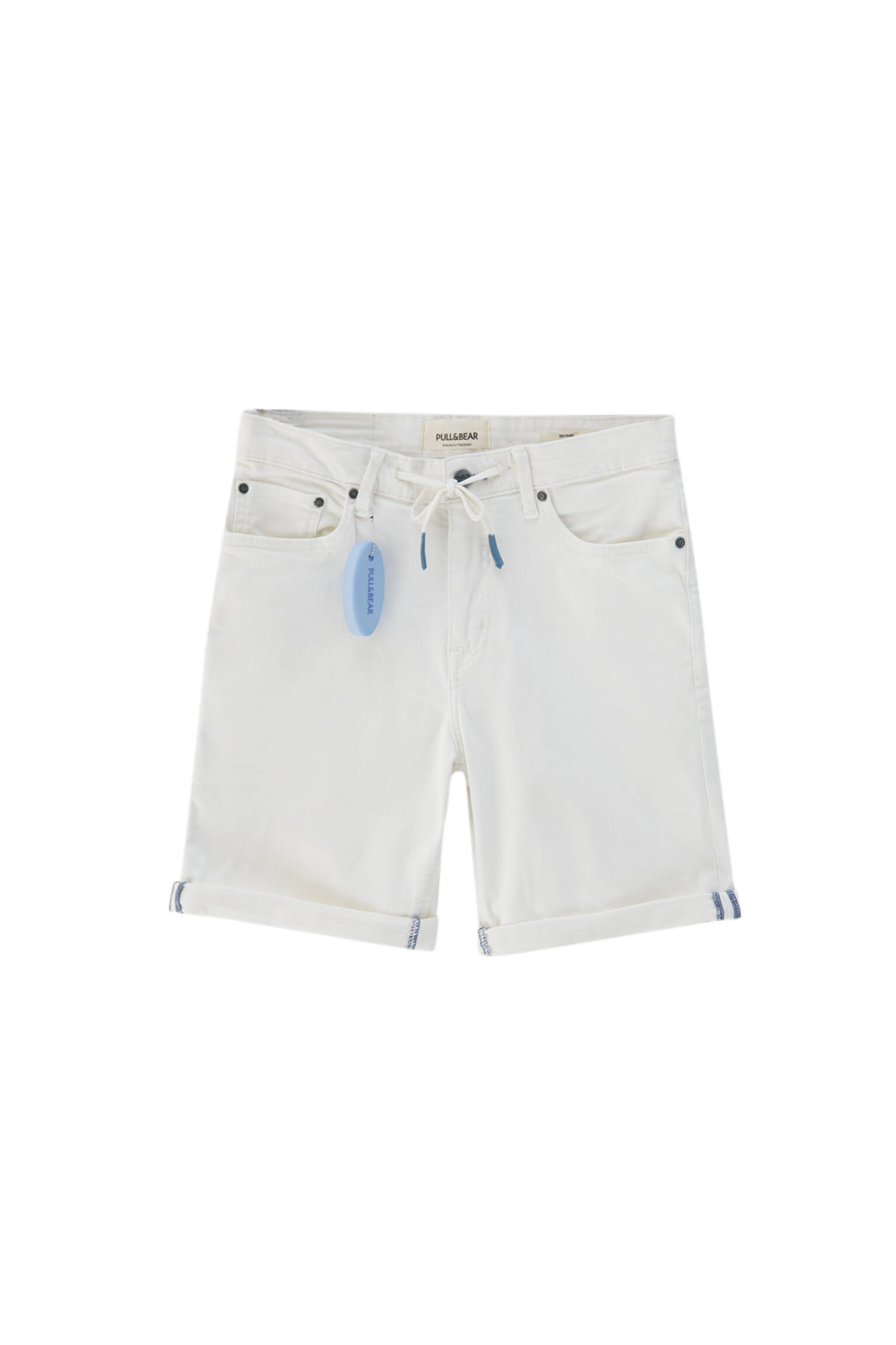 Белые джинсовые шорты скинни - содержат переработанный хлопок БЕЛЫЙ Pull & Bear