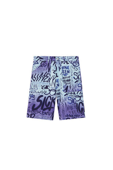 Sicko print Bermuda shorts