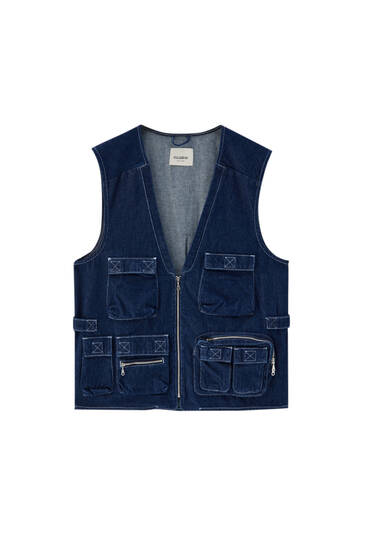 Denim utility vest Clearance