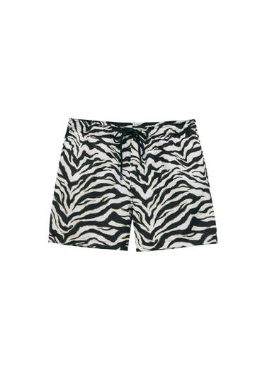 Zebra print swim shorts