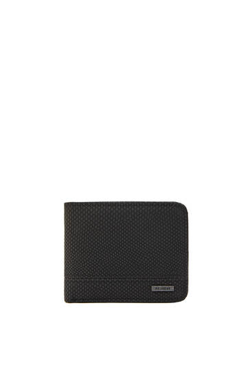 Black wallet with snakeskin print