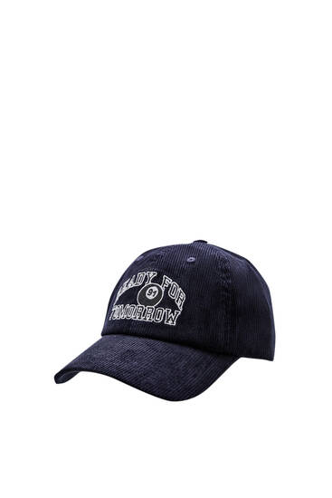 Embroidered corduroy cap