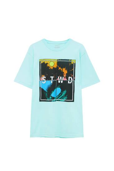Green T-shirt with STWD illustration