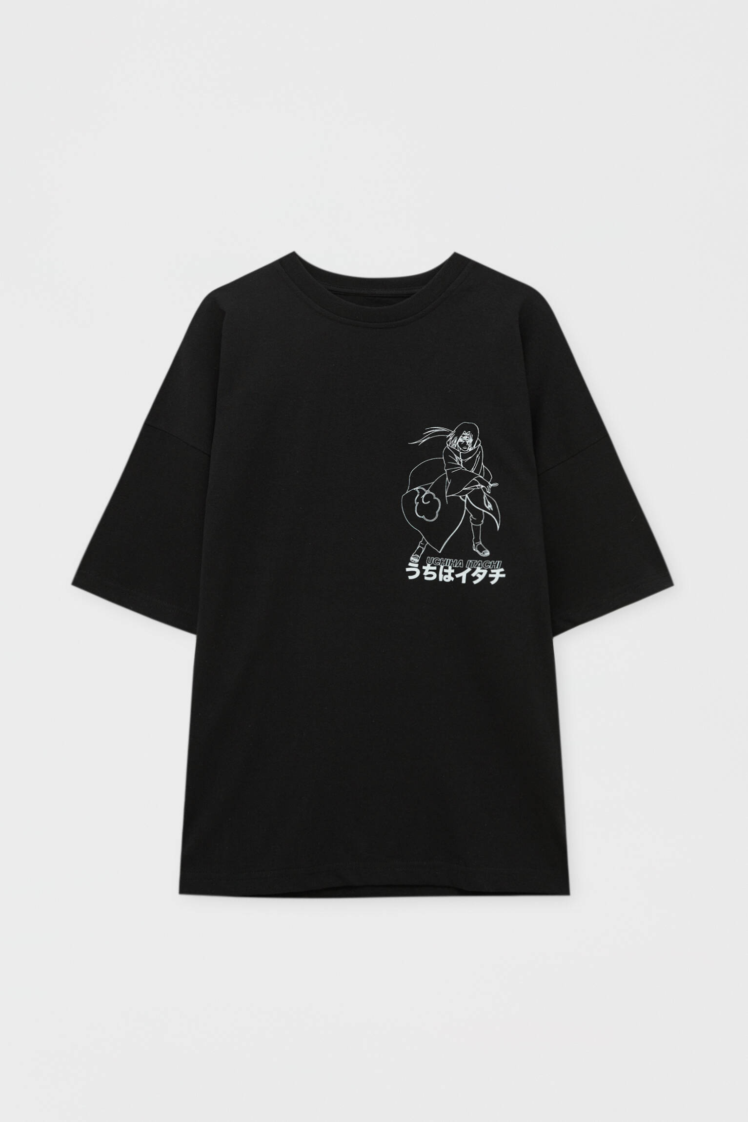 Pull & Bear - Black Naruto Itachi T-shirt