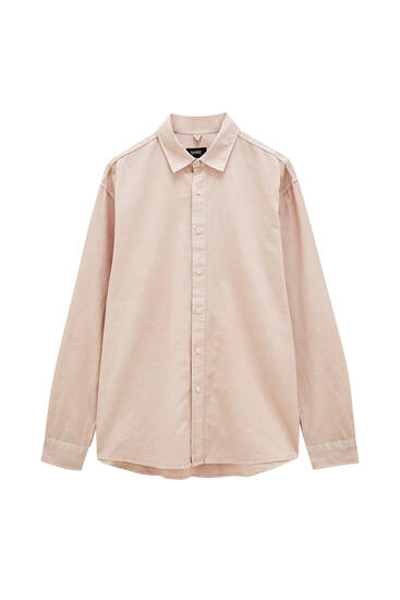 Cotton and linen basic shirt