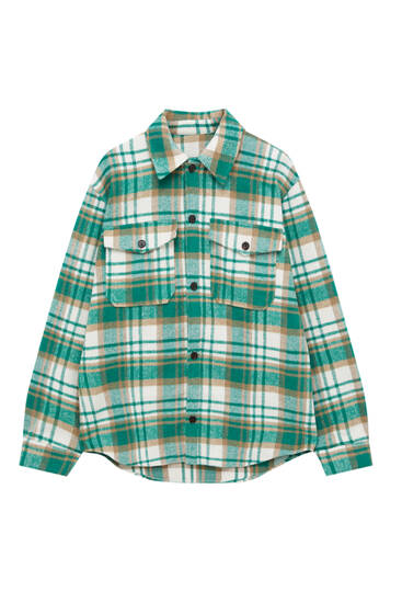 Coloured check relaxed fit shirt