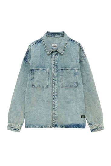 Camisa vaquera hombre pull and bear Clearance