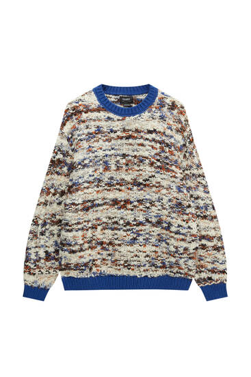 Contrast colour knit sweater