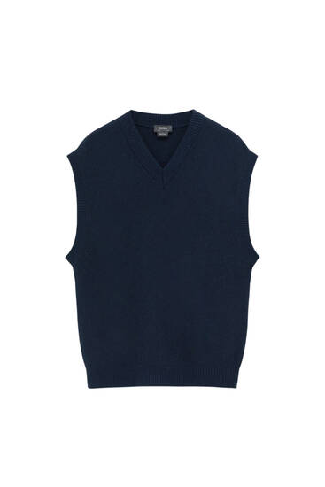 Basic V-neck knit vest
