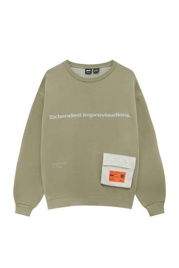 khaki sweatshirt