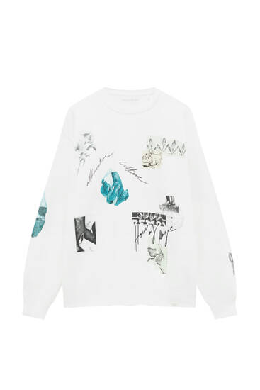 pull and bear white sweatshirt