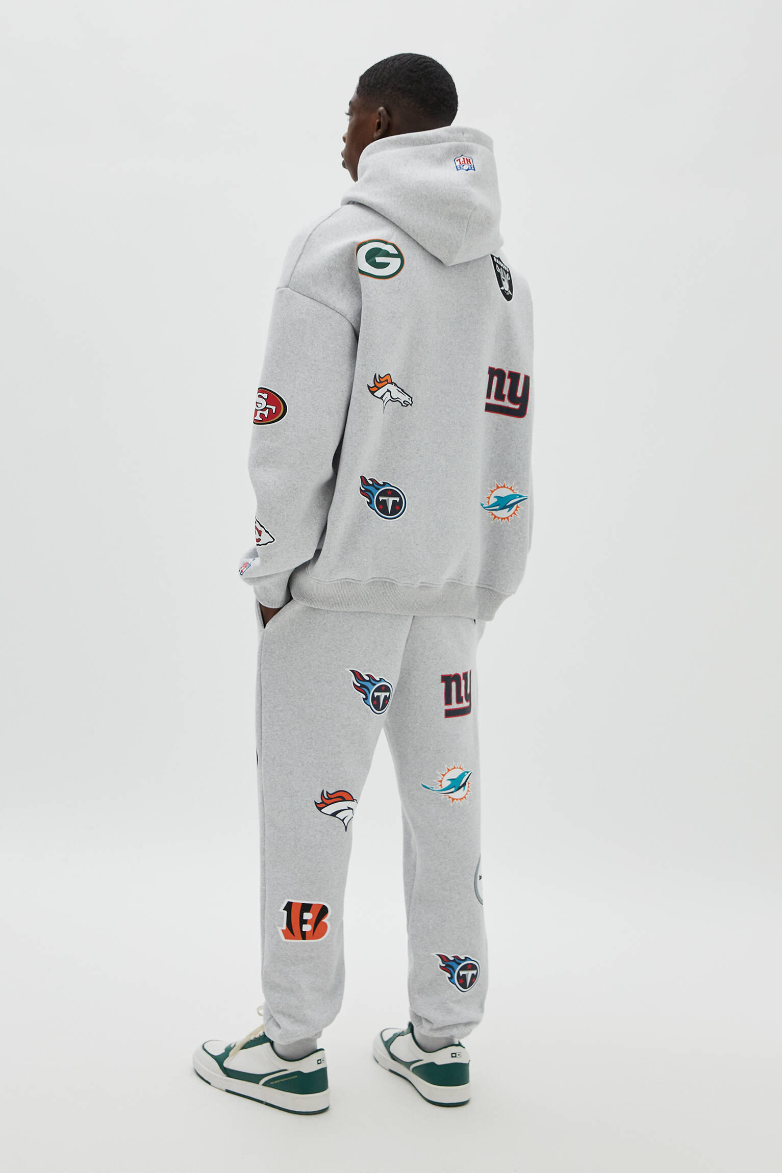 Pull & Bear - Black NFL logos hoodie