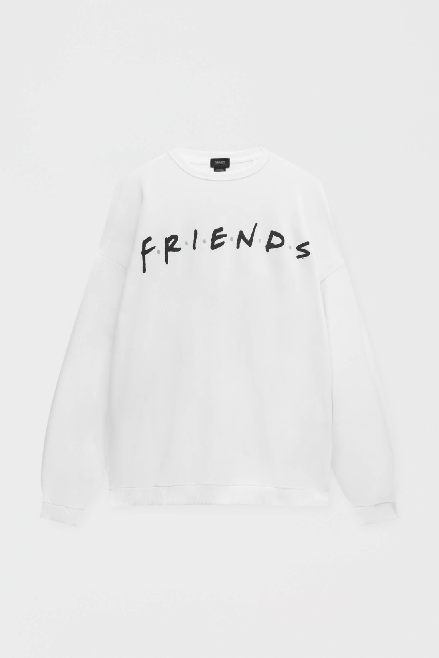 Pull \u0026 Bear - Sudadera blanca logo Friends