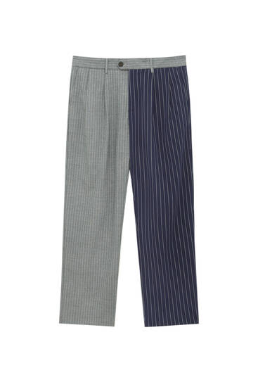 Tailored colour block trousers