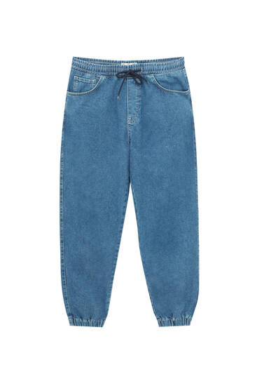 Jogger jeans with elastic waistband