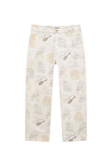All-over print jeans