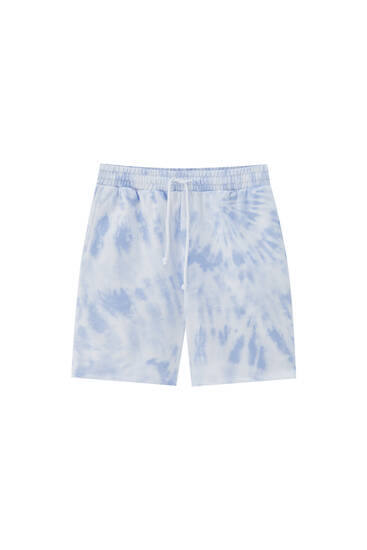 Tie-dye print jogger Bermuda shorts
