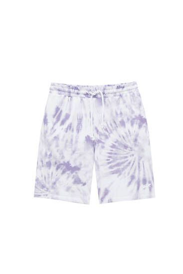 Tie-dye print jogger Bermuda shorts