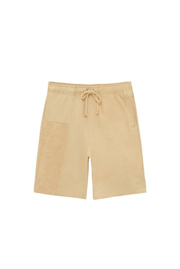 Jogging Bermuda shorts in contrast fabric
