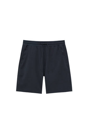 Basic piqué jogger Bermuda shorts