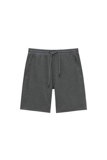 Basic piqué jogger Bermuda shorts