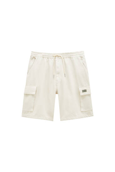 Denim Bermuda shorts with flap pockets