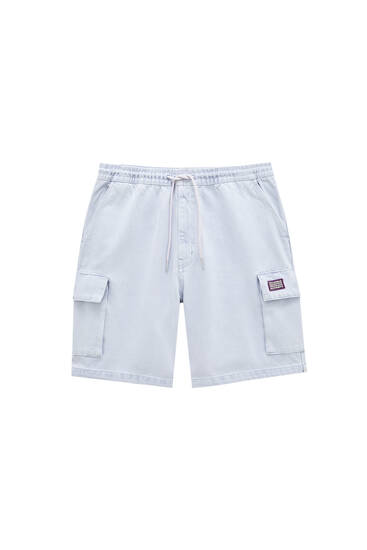 Denim Bermuda shorts with flap pockets