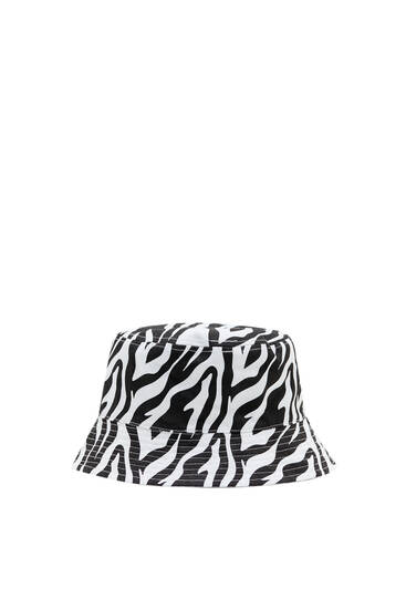 Reversible zebra print bucket hat