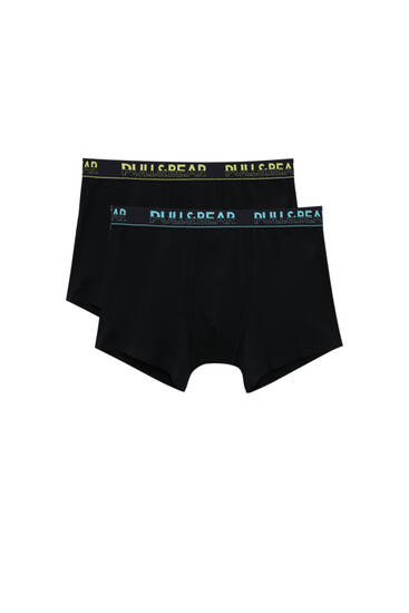 2-pack of boxers with multicoloured waistband