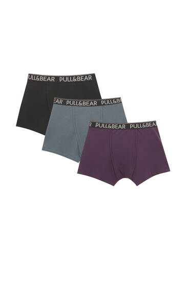 3-pack of boxers with grey logo
