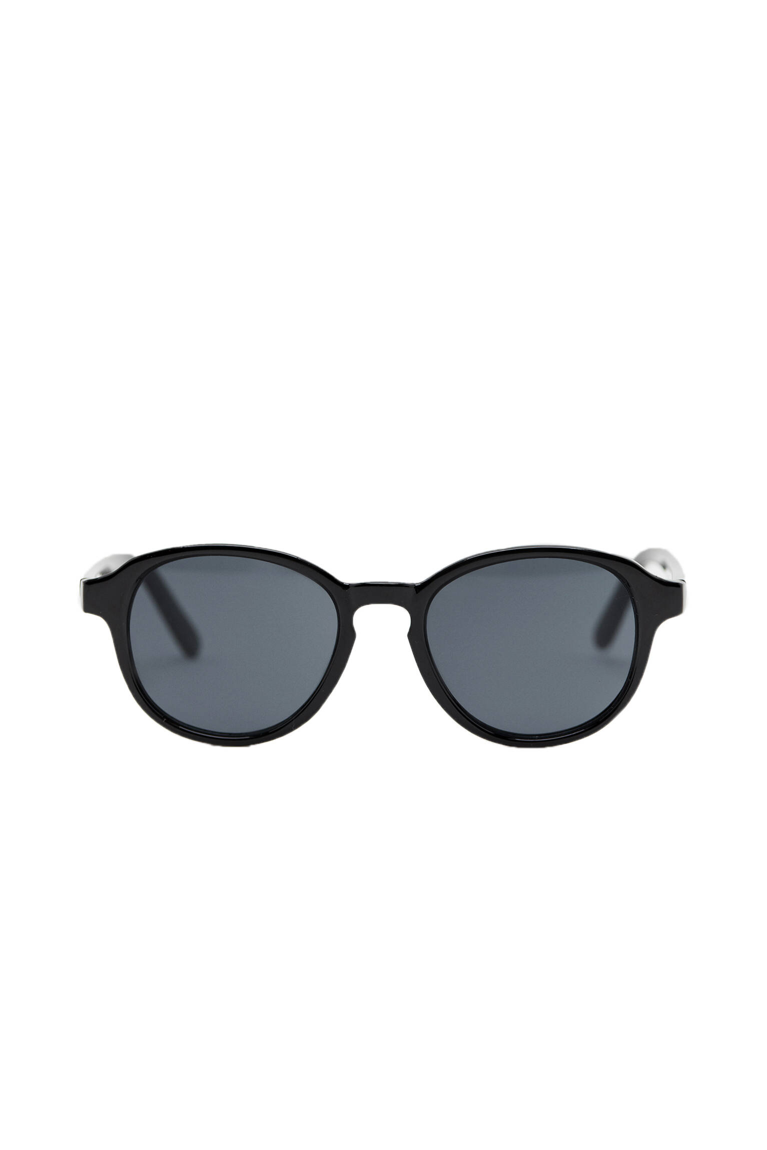 Круглые солнцезащитные очки в черной каучуковой оправе ЧЕРНЫЙ Pull & Bear